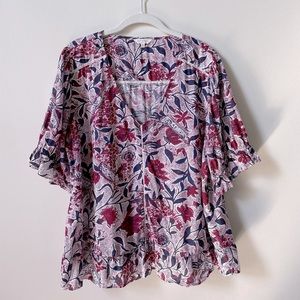 Lucky Brand Short Sleeve Floral Top - XL